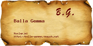 Balla Gemma névjegykártya